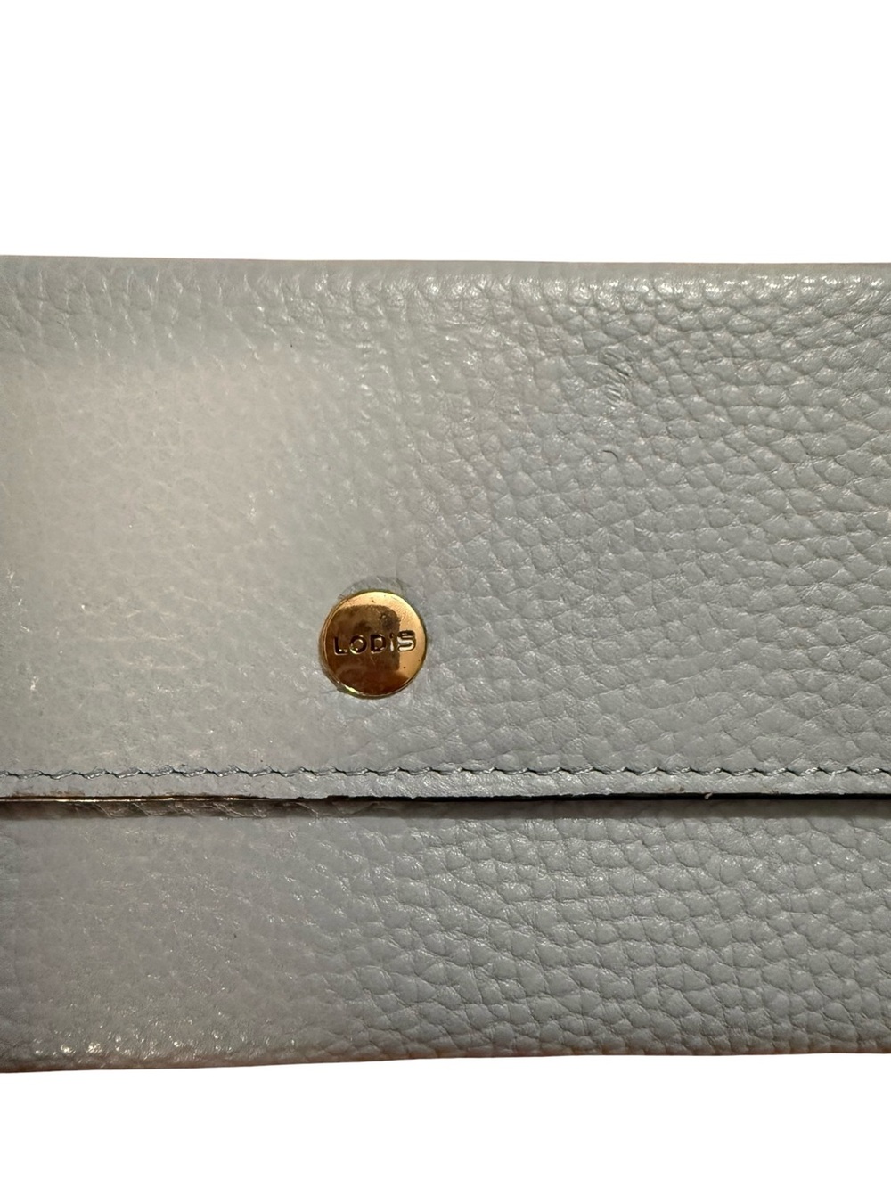 LODIS Light Blue Pebbled Leather Continental Wallet - Picture 2 of 7